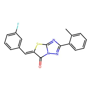(5Z)-5-(3-fluorobenzylidene)-2-(2-methylphenyl)[1,3]thiazolo[3,2-b][1,2,4]triazol-6(5H)-one structure
