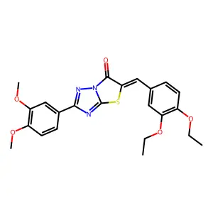 (5Z)-5-(3,4-diethoxybenzylidene)-2-(3,4-dimethoxyphenyl)[1,3]thiazolo[3,2-b][1,2,4]triazol-6(5H)-one structure