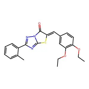 (5Z)-5-(3,4-diethoxybenzylidene)-2-(2-methylphenyl)[1,3]thiazolo[3,2-b][1,2,4]triazol-6(5H)-one structure