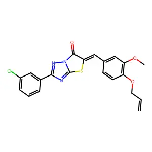 (5Z)-5-[4-(allyloxy)-3-methoxybenzylidene]-2-(3-chlorophenyl)[1,3]thiazolo[3,2-b][1,2,4]triazol-6(5H)-one structure