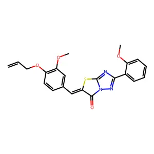 (5Z)-5-[4-(allyloxy)-3-methoxybenzylidene]-2-(2-methoxyphenyl)[1,3]thiazolo[3,2-b][1,2,4]triazol-6(5H)-one structure