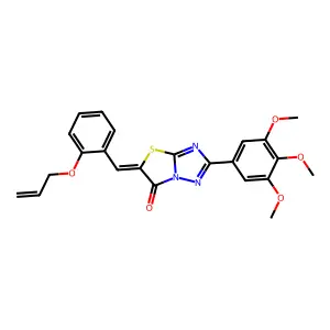 (5Z)-5-[2-(allyloxy)benzylidene]-2-(3,4,5-trimethoxyphenyl)[1,3]thiazolo[3,2-b][1,2,4]triazol-6(5H)-one structure