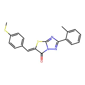 (5Z)-2-(2-methylphenyl)-5-[4-(methylsulfanyl)benzylidene][1,3]thiazolo[3,2-b][1,2,4]triazol-6(5H)-one structure