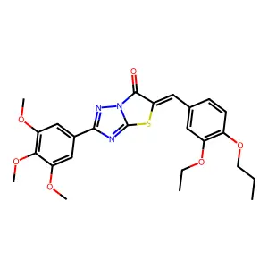 (5Z)-5-(3-ethoxy-4-propoxybenzylidene)-2-(3,4,5-trimethoxyphenyl)[1,3]thiazolo[3,2-b][1,2,4]triazol-6(5H)-one structure