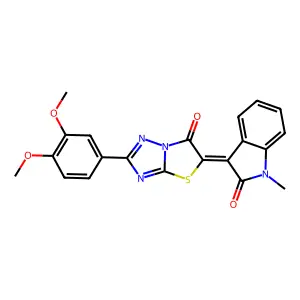 (3Z)-3-[2-(3,4-dimethoxyphenyl)-6-oxo[1,3]thiazolo[3,2-b][1,2,4]triazol-5(6H)-ylidene]-1-methyl-1,3-dihydro-2H-indol-2-one structure