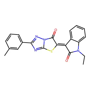 (Z)-5-(1-ethyl-2-oxoindolin-3-ylidene)-2-(m-tolyl)thiazolo[3,2-b][1,2,4]triazol-6(5H)-one structure