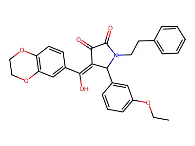 4-(2,3-dihydro-1,4-benzodioxine-6-carbonyl)-5-(3-ethoxyphenyl)-3-hydroxy-1-(2-phenylethyl)-2,5-dihydro-1H-pyrrol-2-one structure