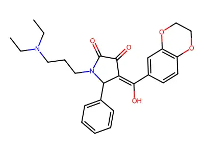 1-[3-(diethylamino)propyl]-4-(2,3-dihydro-1,4-benzodioxine-6-carbonyl)-3-hydroxy-5-phenyl-2,5-dihydro-1H-pyrrol-2-one structure