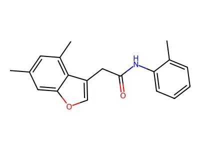 2-(4,6-dimethyl-1-benzofuran-3-yl)-N-(2-methylphenyl)acetamide structure