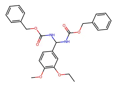 Dibenzyl ((3-ethoxy-4-methoxyphenyl)methylene)dicarbamate structure