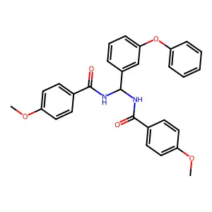 4-methoxy-N-[[(4-methoxybenzoyl)amino]-(3-phenoxyphenyl)methyl]benzamide structure