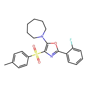 1-{2-(2-Fluorophenyl)-4-[(4-methylphenyl)sulfonyl]-1,3-oxazol-5-yl}azepane structure