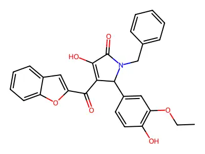 4-(1-benzofuran-2-ylcarbonyl)-1-benzyl-5-(3-ethoxy-4-hydroxyphenyl)-3-hydroxy-1,5-dihydro-2H-pyrrol-2-one structure