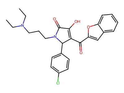 4-(Benzo[d]furan-2-ylcarbonyl)-1-[3-(diethylamino)propyl]-5-(4-chlorophenyl)-3-hydroxy-3-pyrrolin-2-one structure