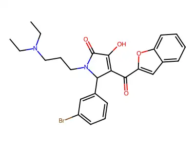 4-(1-benzofuran-2-ylcarbonyl)-5-(3-bromophenyl)-1-[3-(diethylamino)propyl]-3-hydroxy-1,5-dihydro-2H-pyrrol-2-one structure