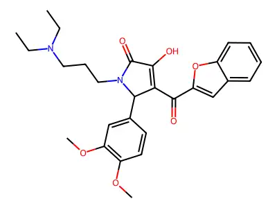 4-(benzo[d]furan-2-ylcarbonyl)-1-[3-(diethylamino)propyl]-5-(3,4-dimethoxyphen yl)-3-hydroxy-3-pyrrolin-2-one structure