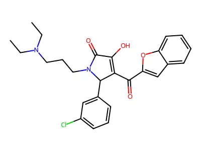 4-(Benzo[d]furan-2-ylcarbonyl)-1-[3-(diethylamino)propyl]-5-(3-chlorophenyl)-3-hydroxy-3-pyrrolin-2-one structure