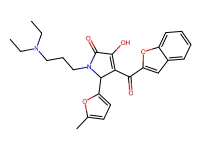 4-(benzofuran-2-carbonyl)-1-(3-(diethylamino)propyl)-3-hydroxy-5-(5-methylfuran-2-yl)-1H-pyrrol-2(5H)-one structure