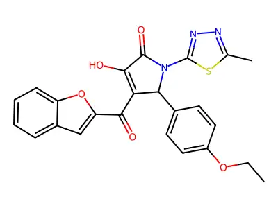 4-(1-benzofuran-2-carbonyl)-5-(4-ethoxyphenyl)-3-hydroxy-1-(5-methyl-1,3,4-thiadiazol-2-yl)-2,5-dihydro-1H-pyrrol-2-one structure