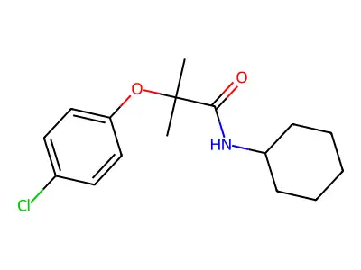 2-(4-chlorophenoxy)-N-cyclohexyl-2-methylpropanamide structure