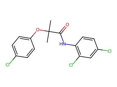 2-(4-chlorophenoxy)-N-(2,4-dichlorophenyl)-2-methylpropanamide structure