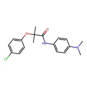 2-(4-chlorophenoxy)-N-[4-(dimethylamino)phenyl]-2-methylpropanamide structure