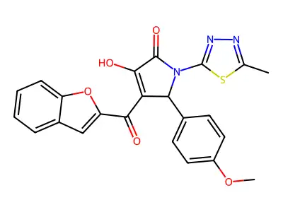 4-(1-benzofuran-2-carbonyl)-3-hydroxy-5-(4-methoxyphenyl)-1-(5-methyl-1,3,4-thiadiazol-2-yl)-2,5-dihydro-1H-pyrrol-2-one structure