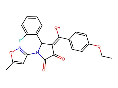 4-(4-ethoxybenzoyl)-5-(2-fluorophenyl)-3-hydroxy-1-(5-methyl-1,2-oxazol-3-yl)-2,5-dihydro-1H-pyrrol-2-one structure