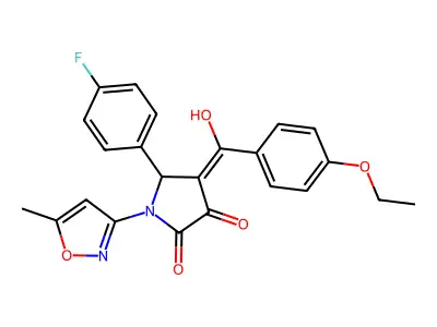 4-(4-ethoxybenzoyl)-5-(4-fluorophenyl)-3-hydroxy-1-(5-methyl-1,2-oxazol-3-yl)-2,5-dihydro-1H-pyrrol-2-one structure