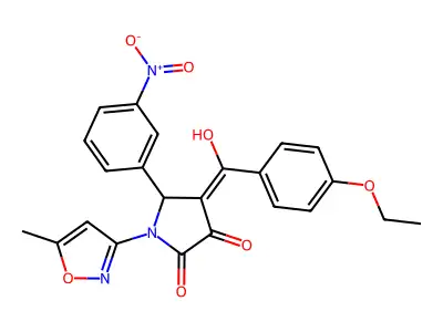 4-(4-ethoxybenzoyl)-3-hydroxy-1-(5-methyl-1,2-oxazol-3-yl)-5-(3-nitrophenyl)-2,5-dihydro-1H-pyrrol-2-one structure