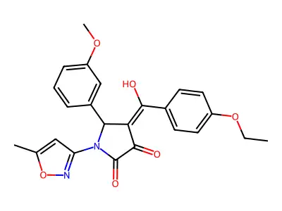 4-(4-ethoxybenzoyl)-3-hydroxy-5-(3-methoxyphenyl)-1-(5-methyl-1,2-oxazol-3-yl)-2,5-dihydro-1H-pyrrol-2-one structure