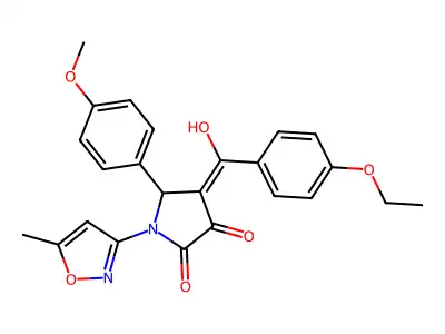 4-(4-ethoxybenzoyl)-3-hydroxy-5-(4-methoxyphenyl)-1-(5-methyl-1,2-oxazol-3-yl)-2,5-dihydro-1H-pyrrol-2-one structure