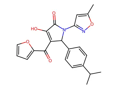 4-(furan-2-carbonyl)-3-hydroxy-5-(4-isopropylphenyl)-1-(5-methylisoxazol-3-yl)-1H-pyrrol-2(5H)-one structure