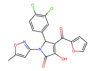 5-(3,4-dichlorophenyl)-4-(furan-2-carbonyl)-3-hydroxy-1-(5-methylisoxazol-3-yl)-1H-pyrrol-2(5H)-one structure