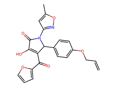 5-(4-(allyloxy)phenyl)-4-(furan-2-carbonyl)-3-hydroxy-1-(5-methylisoxazol-3-yl)-1H-pyrrol-2(5H)-one structure