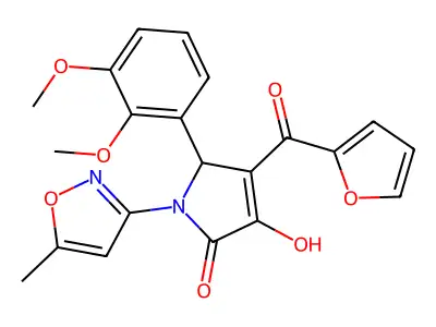 5-(2,3-Dimethoxyphenyl)-4-(2-furylcarbonyl)-3-hydroxy-1-(5-methylisoxazol-3-yl)-3-pyrrolin-2-one structure
