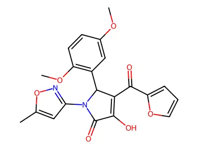 5-(2,5-dimethoxyphenyl)-4-(furan-2-carbonyl)-3-hydroxy-1-(5-methylisoxazol-3-yl)-1H-pyrrol-2(5H)-one structure