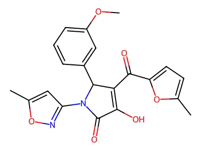 3-hydroxy-5-(3-methoxyphenyl)-4-(5-methylfuran-2-carbonyl)-1-(5-methylisoxazol-3-yl)-1H-pyrrol-2(5H)-one structure