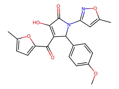 3-hydroxy-5-(4-methoxyphenyl)-4-(5-methylfuran-2-carbonyl)-1-(5-methylisoxazol-3-yl)-1H-pyrrol-2(5H)-one structure