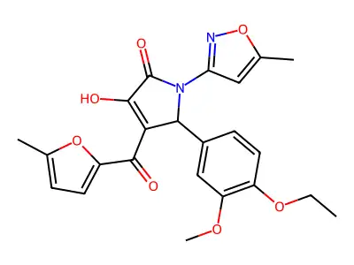 5-(4-ethoxy-3-methoxyphenyl)-3-hydroxy-4-(5-methylfuran-2-carbonyl)-1-(5-methylisoxazol-3-yl)-1H-pyrrol-2(5H)-one structure