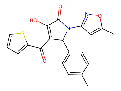 3-hydroxy-1-(5-methylisoxazol-3-yl)-4-(thiophene-2-carbonyl)-5-(p-tolyl)-1H-pyrrol-2(5H)-one structure