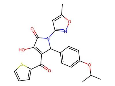3-hydroxy-5-(4-isopropoxyphenyl)-1-(5-methylisoxazol-3-yl)-4-(thiophene-2-carbonyl)-1H-pyrrol-2(5H)-one structure