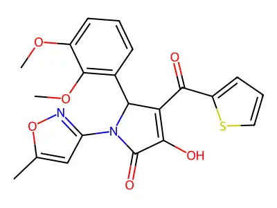 (4E)-5-(2,3-dimethoxyphenyl)-4-[hydroxy(thiophen-2-yl)methylidene]-1-(5-methyl-1,2-oxazol-3-yl)pyrrolidine-2,3-dione structure