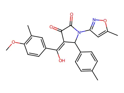 3-hydroxy-4-(4-methoxy-3-methylbenzoyl)-1-(5-methyl-1,2-oxazol-3-yl)-5-(4-methylphenyl)-2,5-dihydro-1H-pyrrol-2-one structure