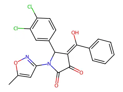 4-benzoyl-5-(3,4-dichlorophenyl)-3-hydroxy-1-(5-methyl-1,2-oxazol-3-yl)-2,5-dihydro-1H-pyrrol-2-one structure