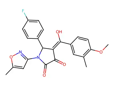 5-(4-fluorophenyl)-3-hydroxy-4-(4-methoxy-3-methylbenzoyl)-1-(5-methyl-1,2-oxazol-3-yl)-2,5-dihydro-1H-pyrrol-2-one structure