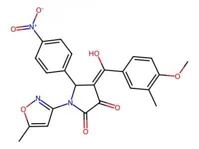 3-hydroxy-4-(4-methoxy-3-methylbenzoyl)-1-(5-methyl-1,2-oxazol-3-yl)-5-(4-nitrophenyl)-2,5-dihydro-1H-pyrrol-2-one structure