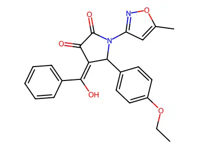 4-benzoyl-5-(4-ethoxyphenyl)-3-hydroxy-1-(5-methyl-1,2-oxazol-3-yl)-2,5-dihydro-1H-pyrrol-2-one structure