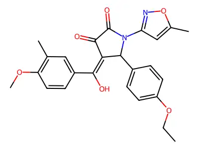 5-(4-ethoxyphenyl)-3-hydroxy-4-(4-methoxy-3-methylbenzoyl)-1-(5-methyl-1,2-oxazol-3-yl)-2,5-dihydro-1H-pyrrol-2-one structure