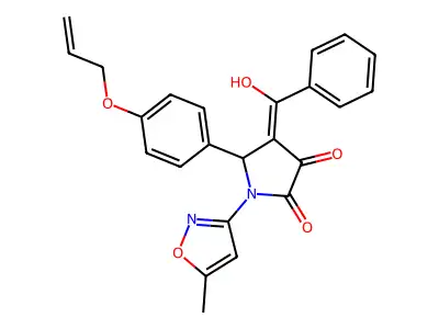 4-[hydroxy(phenyl)methylidene]-1-(5-methyl-1,2-oxazol-3-yl)-5-(4-prop-2-enoxyphenyl)pyrrolidine-2,3-dione structure